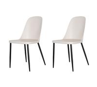 Aspen Pair of Chairs With Plastic Seat and Black Metal Legs - Multiple Colours