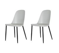 Aspen Pair of Chairs With Plastic Seat and Black Metal Legs - Multiple Colours