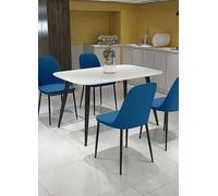Core Products Aspen Duo Chair Blue Plastic Seat with Black Metal Legs Pair, Blue