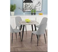 Core Products Aspen Duo Chair Light Grey Plastic Seat with Black Metal Legs Pair, Grey