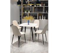 Core Products Aspen Duo Chair Calico Plastic Seat with Black Metal Legs Pair, Cream
