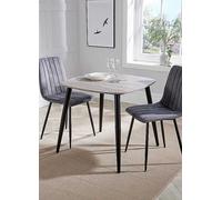 Aspen Pair of Straight Stitch Cord Fabric Dining Chair Black