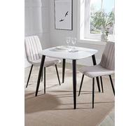 Aspen Pair of Straight Stitch Cord Fabric Dining Chair Black