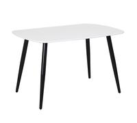 Core Products Aspen Rectangular Dining Table White Painted Top with Black Tapered Legs, White