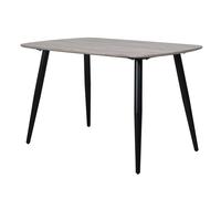 Core Products Aspen Rectangular Dining Table Grey Oak Effect with Black Tapered Legs, Grey