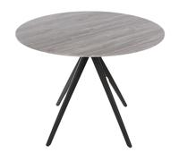 Core Products Aspen Round Dining Table - Grey Oak Effect Top With Black Legs, Grey