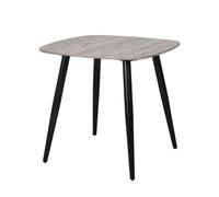 Core Products Aspen Square Dining Table Grey Oak Effect with Black Tapered Legs, Grey