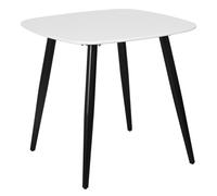 Core Products Aspen Square Dining Table White Painted Top with Black Tapered Legs, White