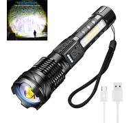 AspenNovaTools A76 Rechargeable Flashlights Lumen LED Flashlight with COB Side Light, 7 Modes, Zoomable, IPX6 Waterproof, USB Rechargeable||, Black