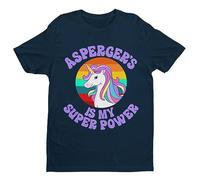 Aspergers is My Superpower - Funny Graphic Men's T-Shirt - Casual Printed Tee - Great Gift for Dad, Husband or Brother - Blue - M