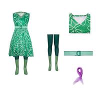 Aspfoaw Adult Women Disgust Costume Cartoon Emotional Disgust Joy Green Dress Halloween Cosplay Outfits (Disgust, XX-Large)