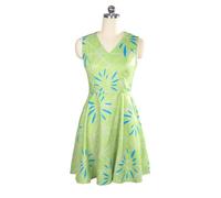 Aspfoaw Adult Women Disgust Costume Cartoon Emotional Disgust Joy Green Dress Halloween Cosplay Outfits (Joy, Small)