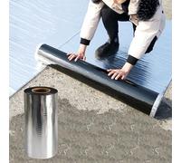 Asphalt Roofing Felt Adhesive, Silvery Roof Felt Roll Repair Tape, Roofing Sheets Waterproof Aluminum Foil, Shed Membrane Thermal Insulation Coating for Walls Roofs,Wx L(30cmx8m)