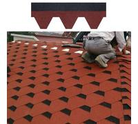Asphalt Roofing Shingles, 100x32.5cm, 2.6mm Thick Self Adhesive Roofing Shingles Tile Repairing, for Sunrooms, Gazebos, Terraces, Roof Renovation, Red(21pcs)