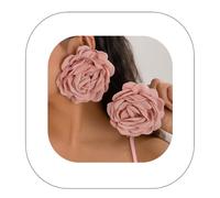 Asphinien Vintage Rose Stud Earrings Dainty Cloth Artificial Flower Earrings Bridal Wedding Jewelry Christmas Gift for Her Prom Party Festival, Zinc, No Gemstone