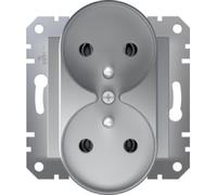 Asphora Double Socket with/u Without Frame Aluminium EPH9810261
