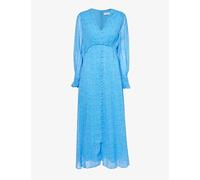 Aspiga Womens Blue/pink Sally Anne Floral-print Rouleaux-button Woven Maxi Dress Xl