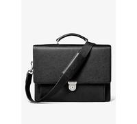 Aspinal of London Mens Black City Grained-leather Messenger Bag 28x39.1x8.1cm