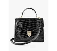 Aspinal Of London Womens Aspinal Of London Mayfair Large Croc-Embossed Leather Top-Handle Bag Black