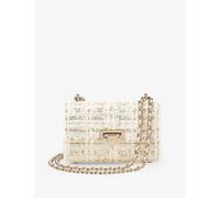 Aspinal of London Womens Ivory Lottie Metallic-tweed Leather Shoulder Bag