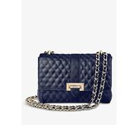 Aspinal of London Womens Navy Lottie Large Quilted Leather Shoulder Bag 18.5x27cm