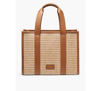 Aspinal of London Womens Neutral Henley Small Chevron-woven Leather Tote Bag