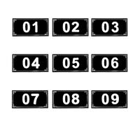 Aspire 1-25 ABS Plastic Number Sign, Rectangle Door Sign with Self-Adhesive Tape for Exam Room, Locker, Apartment - Black