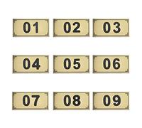 Aspire 1-25 ABS Plastic Number Sign, Rectangle Door Sign with Self-Adhesive Tape for Exam Room, Locker, Apartment - Gold