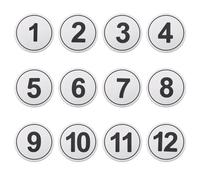 Aspire 1-25 ABS Plastic Number Sign, Round Door Sign with Self-Adhesive Tape for Exam Room, Locker, Apartment - Silver