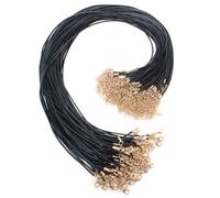 Aspire 100 PCS 1.5mm Waxed Leather Necklace Cord with Lobster Clasp, DIY