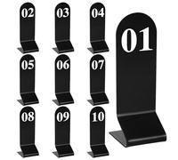 Aspire 10PCS Acrylic Table Numbers, Tabletop Numbers Sign, Double Sided Table Number Card for Restaurant-Black-Number 1to10