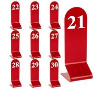 Aspire 10PCS Acrylic Table Numbers, Tabletop Numbers Sign, Double Sided Table Number Card for Restaurant-Red-Number 21to30