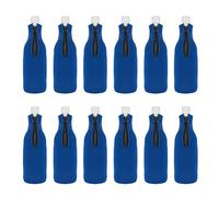 Aspire 12 Pcs Neoprene Beer Bottle Cooler Sleeves, 12oz Sublimation Blank Soft Reusable Zipped-up Bottle Jacket - Royal Blue