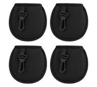 Aspire 4 PCS Portable Pocket Golf Ball Washers, Neoprene Golf Ball Cleaner Pouch with Hanging Clip for Women Men - Black
