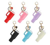 Aspire 6PCS Mini Tumbler Keychains with Dog Paw, Cute Cup Accessories, Purse Handbag Backpack Charm for Lip Balm - Assorted