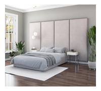 Aspire Furniture Aspire 90Cm X 210Cm Large Upholstered Headboard Wall Panel, Kimiyo Linen Silver, Silver