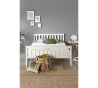 Aspire Atlantic Wood Bed Frame in White - White Painted Finish / Small Double