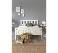 Aspire Atlantic Wood Bed Frame in White - White Painted Finish / Superking
