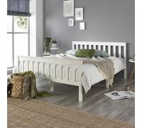 Aspire Atlantic Bed Frame With Bonnell Mattress, White Colour White Double
