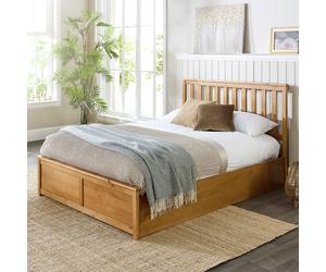Aspire Atlantic Superking End Lift Ottoman Bed - Light Wood