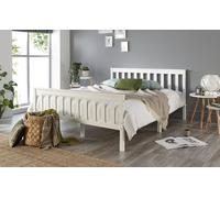 Aspire Atlantic White Wooden Bed Frame, Superking