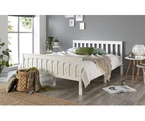 Aspire Atlantic White Wooden Bed Frame, Superking