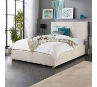 Aspire Bouclé Upholstered Garland Ottoman Bed Frame In Cream Cream Double