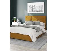 Aspire Caine Plush Velvet Fabric Ottoman Bed Ochre