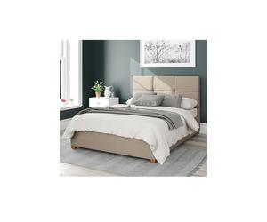 Aspire Caine Upholstered Ottoman Storage Bed, Eire Linen Fabric in Natural | Size: Super King Aspire Natural Super King
