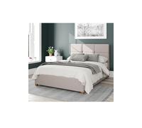 Aspire Caine Upholstered Ottoman Storage Bed, Eire Linen Fabric in Off-White | Size: Super King Aspire Off-White Super King