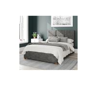 Aspire Caine Upholstered Ottoman Storage Bed, Kimiyo Linen Fabric in Grey | Size: Single Aspire Grey Single