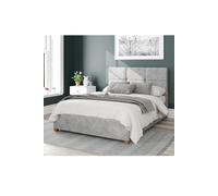 Aspire Caine Upholstered Ottoman Storage Bed, Kimiyo Linen Fabric in Silver | Size: Super King Aspire Silver Super King