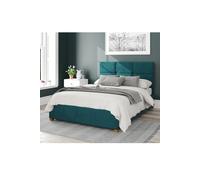 Aspire Caine Upholstered Ottoman Storage Bed, Plush Velvet Fabric in Emerald | Size: Small Double Aspire Emerald Small Double