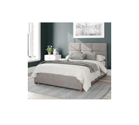 Caine Upholstered Ottoman Storage Bed, Plush Velvet Fabric Aspire Silver Single
